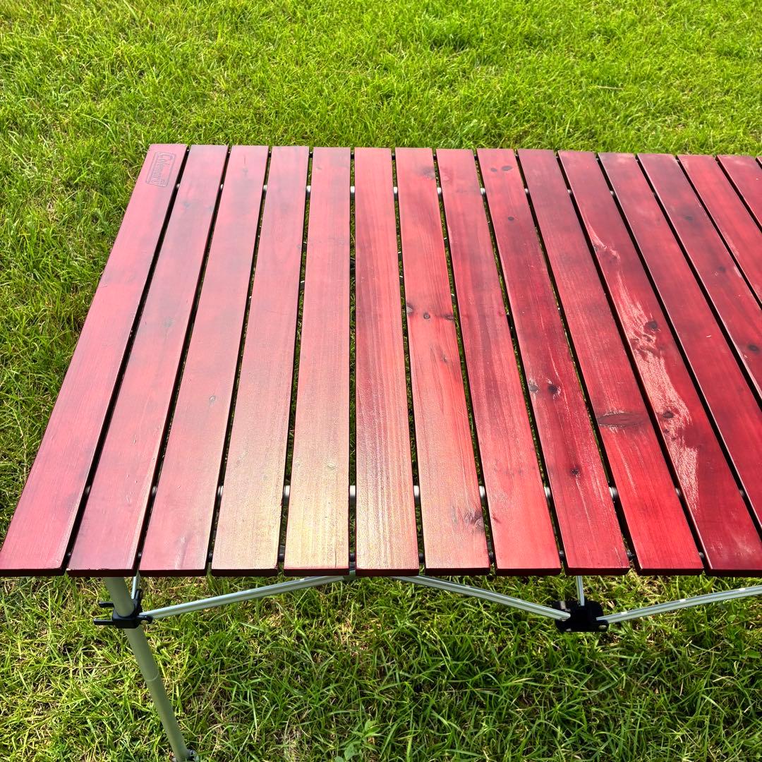 【使用感少】コールマン Coleman ウッドロールテーブル 廃盤カラー