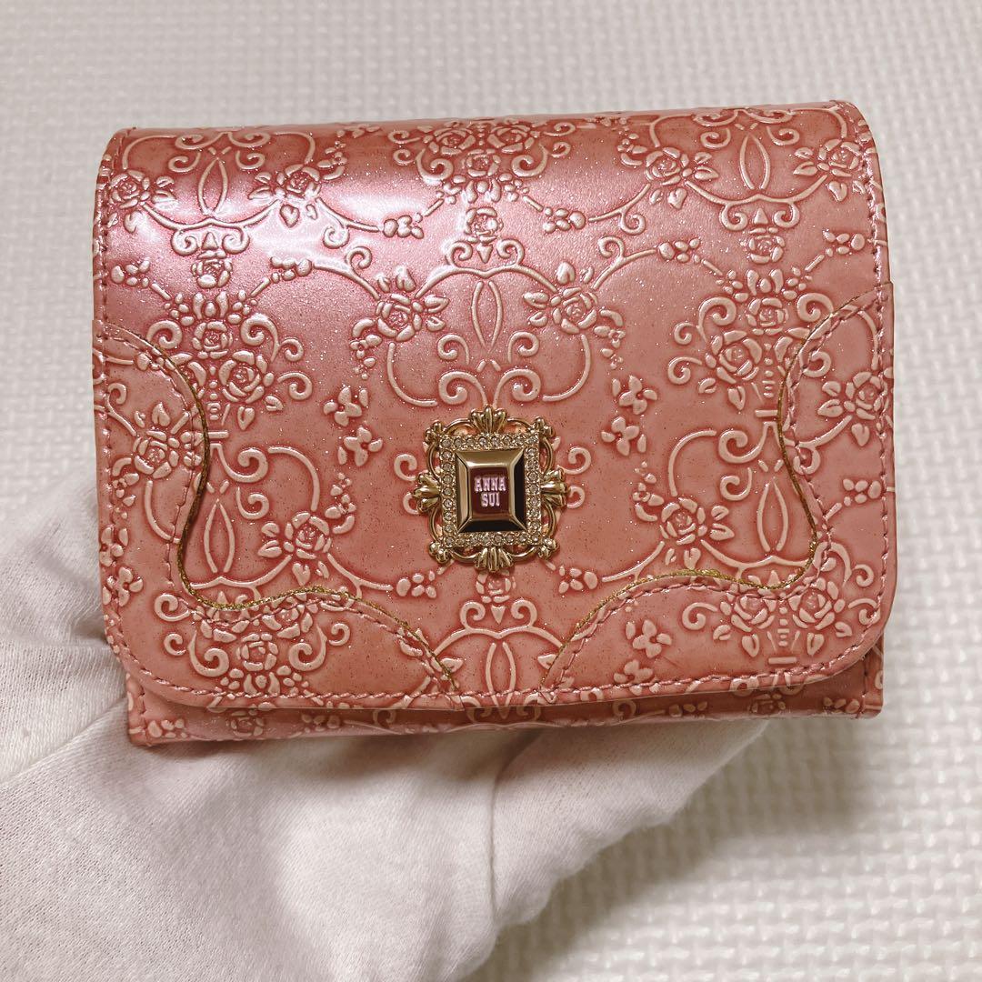 未使用　ANNA SUI アナスイ　二つ折り財布　ルーミー ピンク