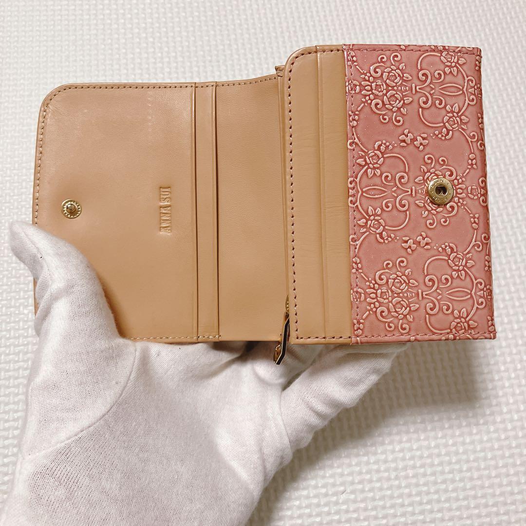 未使用　ANNA SUI アナスイ　二つ折り財布　ルーミー ピンク