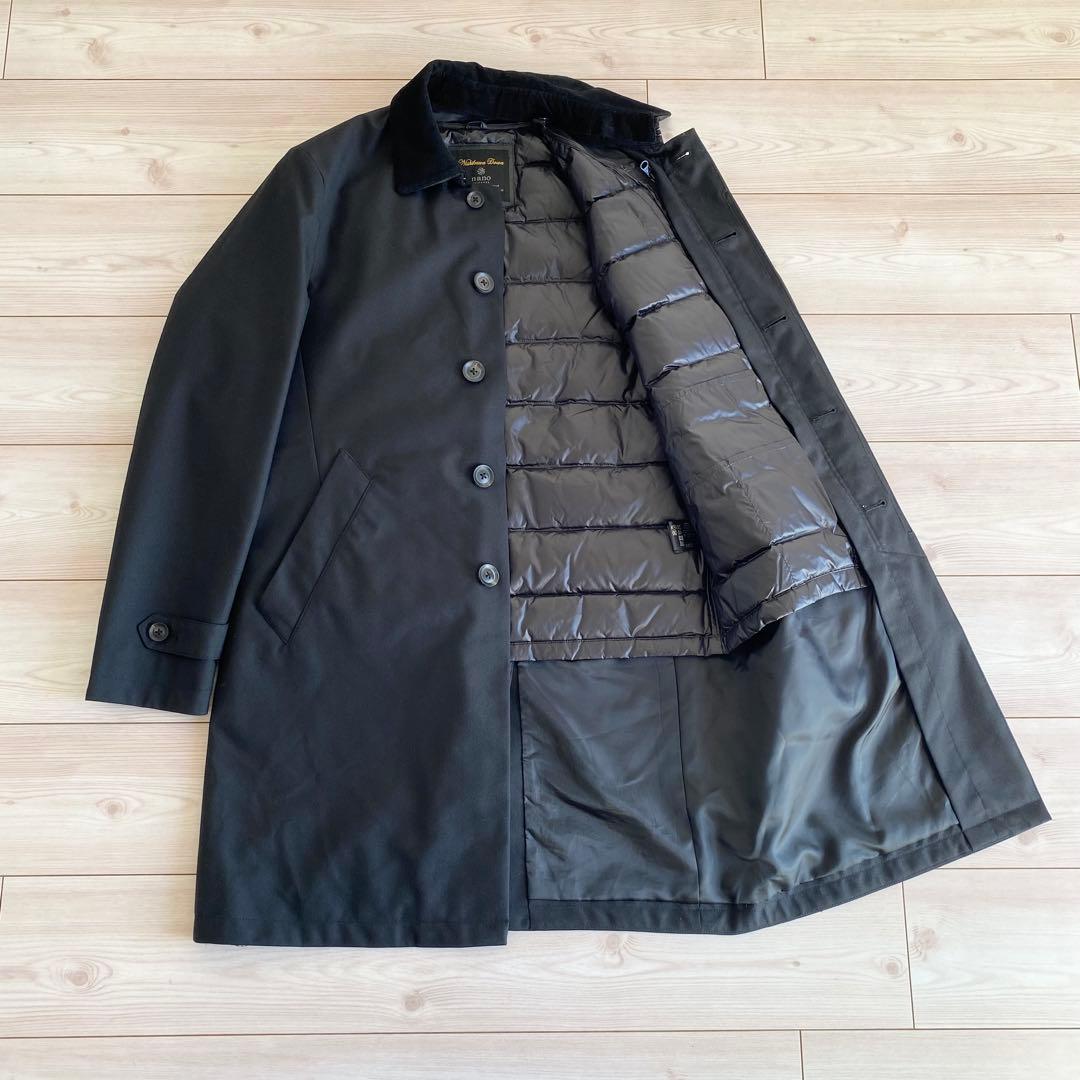 美品 ナノユニバース 西川ダウン 3WAYステンカラーコート M 黒