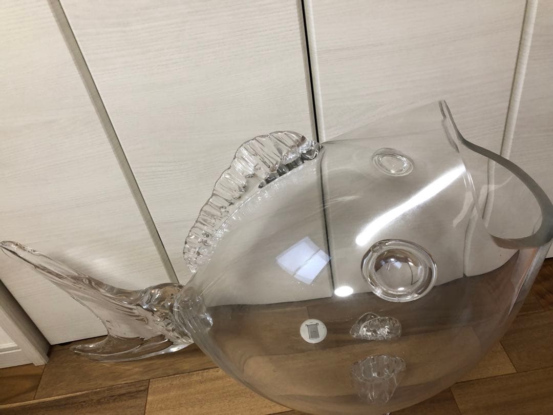 ガラス製 魚の形状 アート 約75cm
