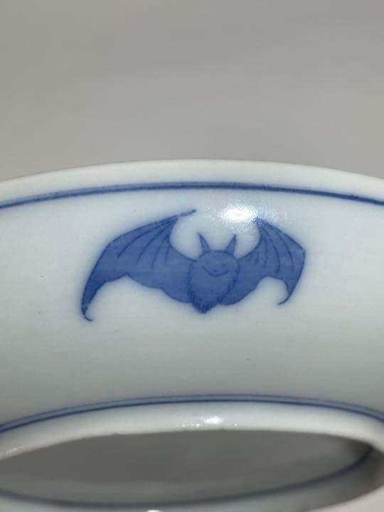 明治　印判皿　月うさぎ