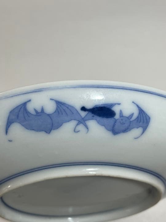 明治　印判皿　月うさぎ