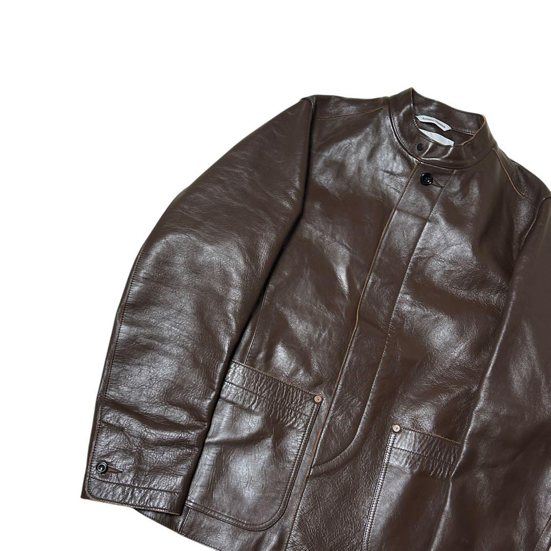 極美品　WORK NOT WORK スタンドカラー　ホースレザージャケット　M