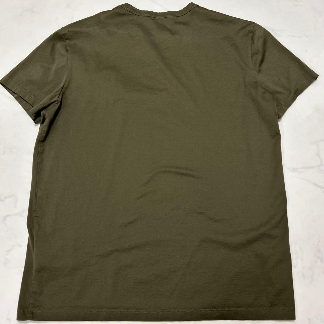 【美品】MONCLER カーキ　ダブルワッペン　Tシャツ Lサイズ