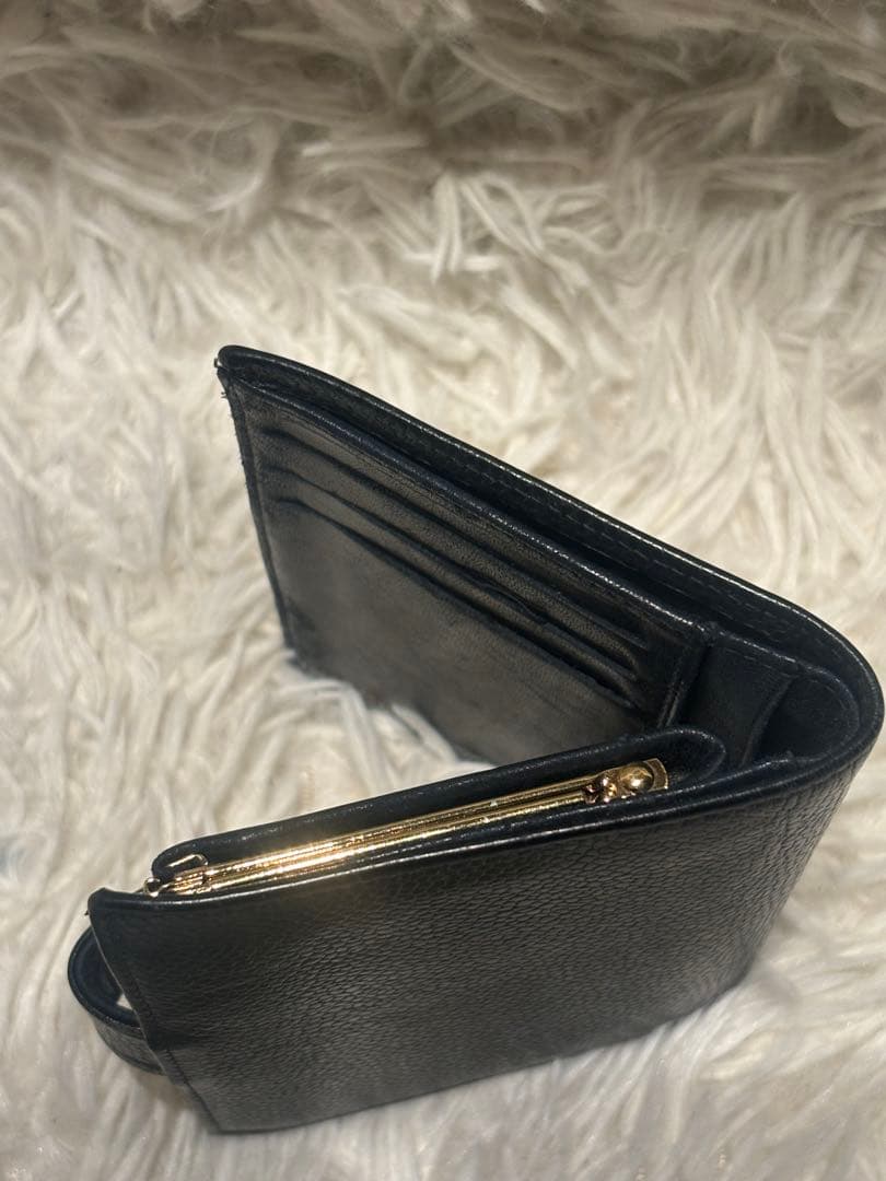 シャネル ココマーク 二つ折り財布 がま口　ブラック