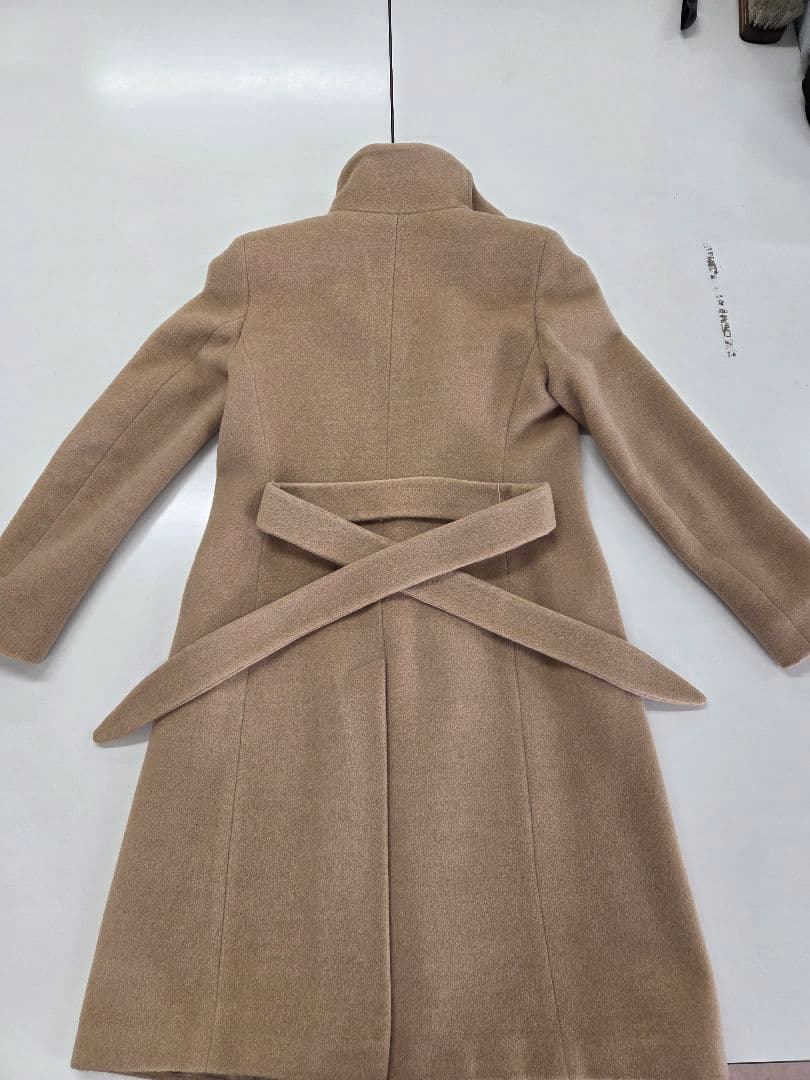 Max Maraマニュエラ系ベルテッドコート キャメル38女優襟ヴァージンウール