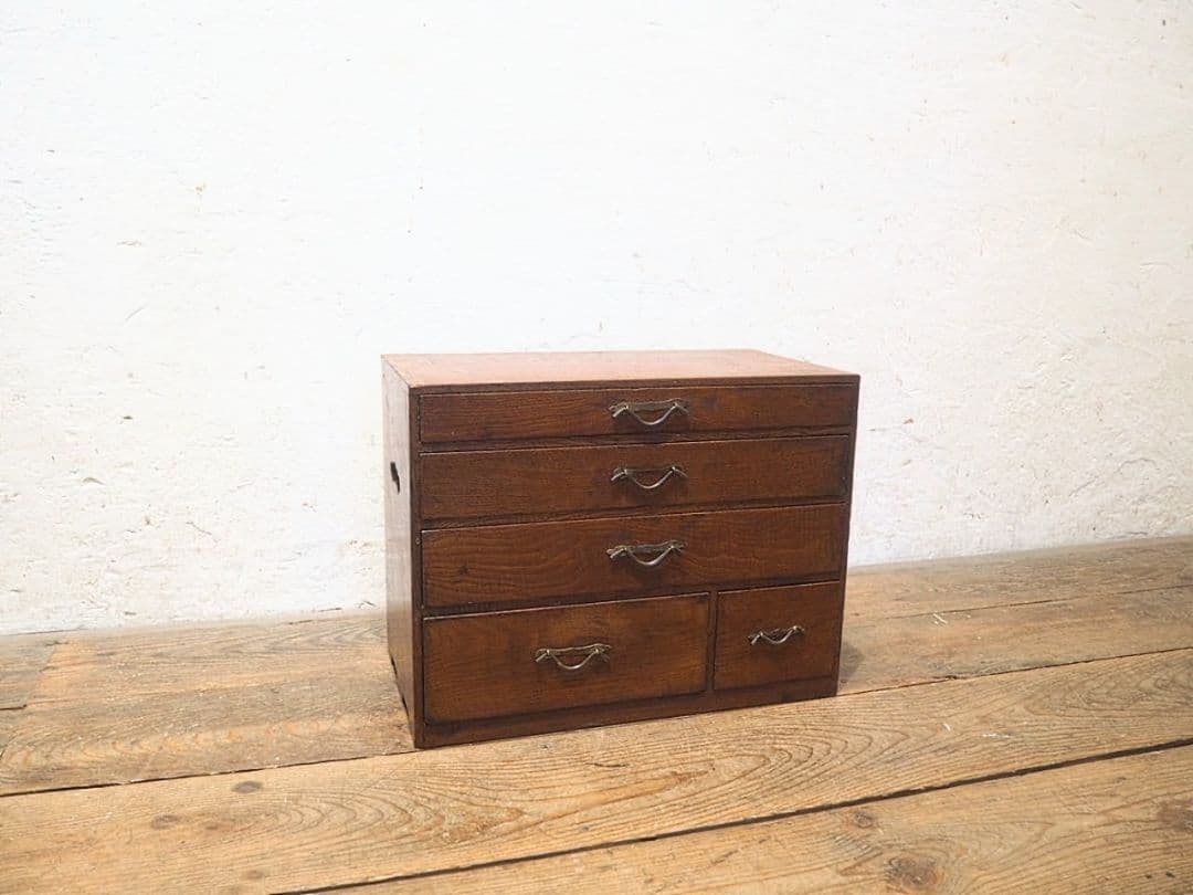 1268 アンティーク　小引き出し　収納棚　小物入れ　ケース　昭和レトロ　骨董