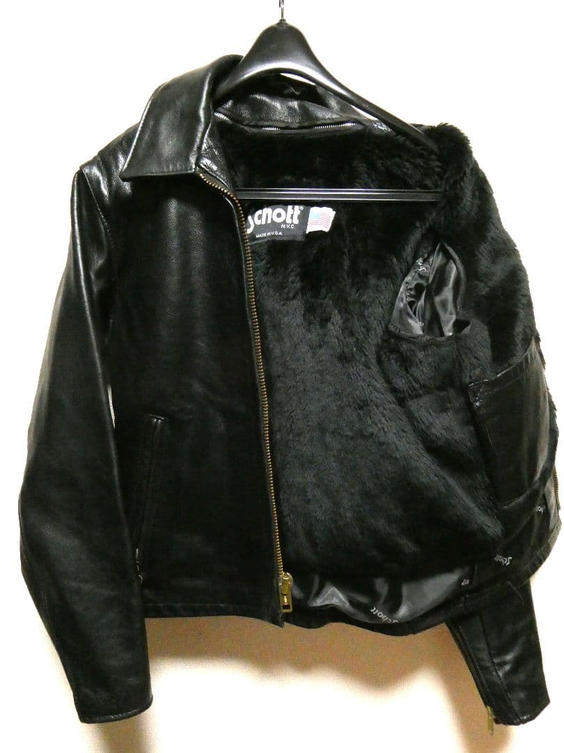 激レア品番643EVS！純正ライナー付！ショット襟付きシングルライダース36