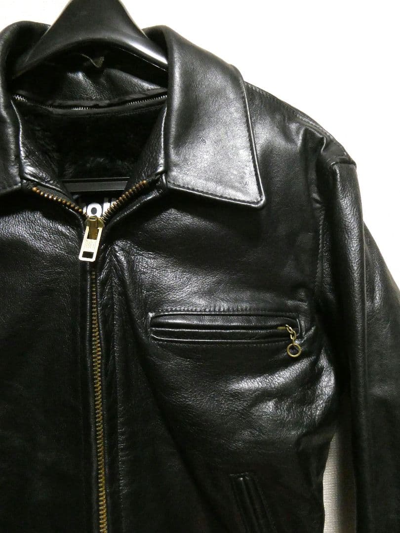 激レア品番643EVS！純正ライナー付！ショット襟付きシングルライダース36