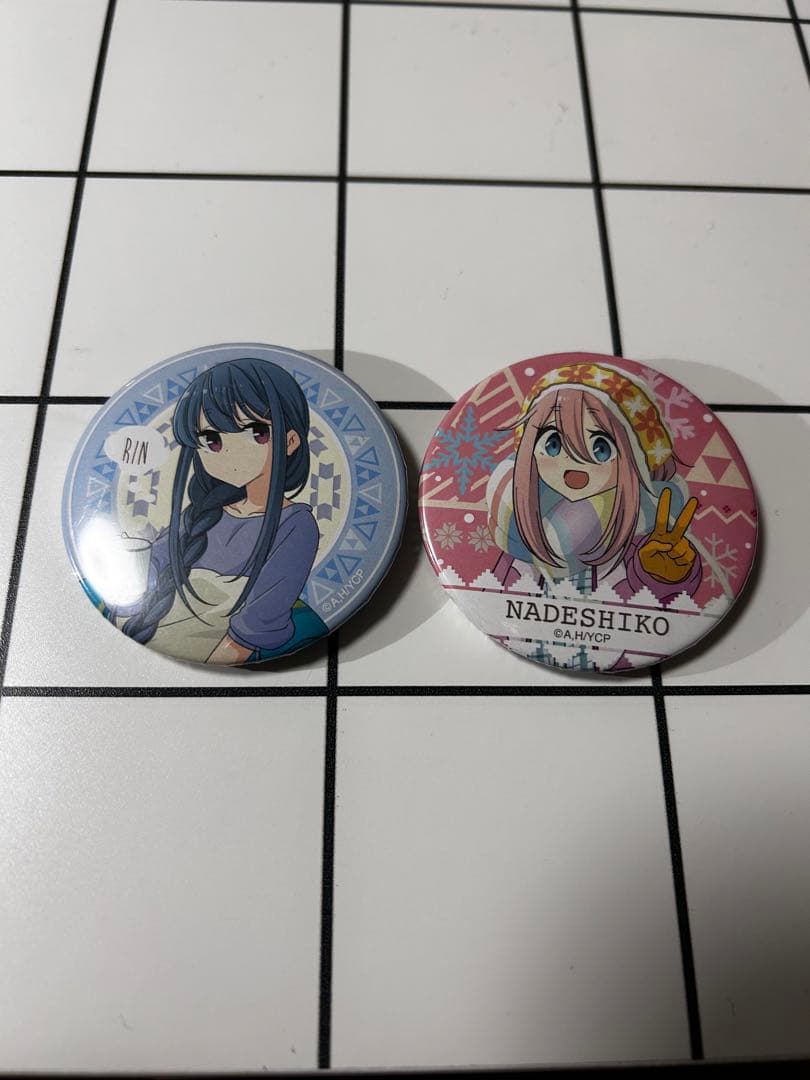 ゆるキャン　渋谷マルイ 缶バッジ 各務原なでしこ　志摩リン　みんなで冬キャン！