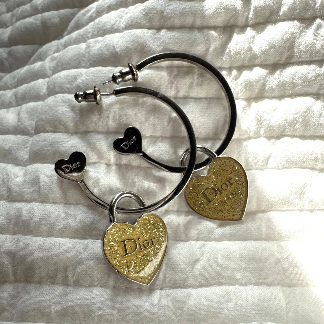 Dior ディオール ハートモチーフ ピアス ゴールド ヴィンテージ 使用感あり