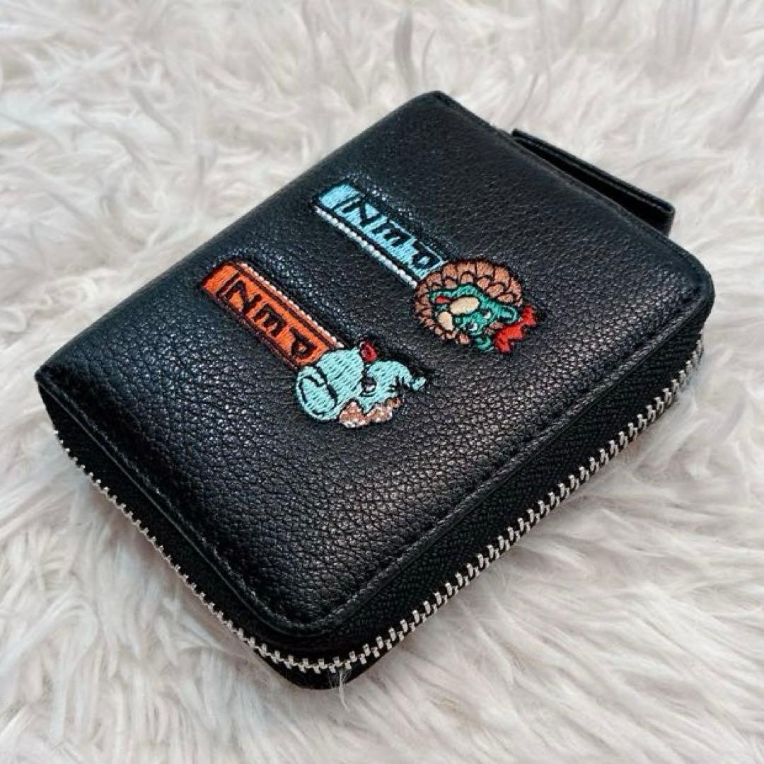 【美品】「PEZ×perche×ear」コラボジャバラ折り財布　黒