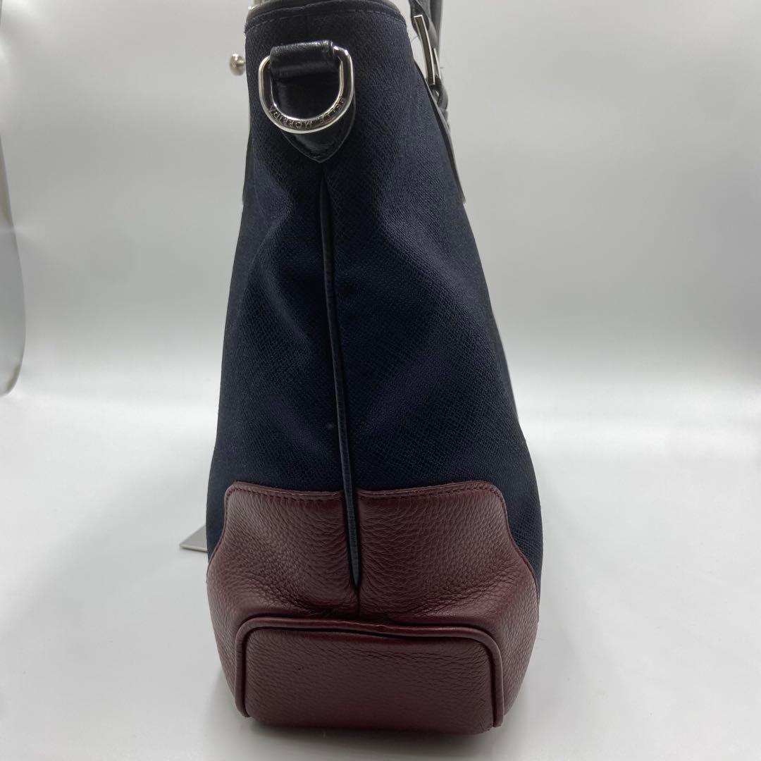 希少　ペッレモルビダ　ヘンリーコットンズ　ビジネスバッグ　レザー　ネイビー