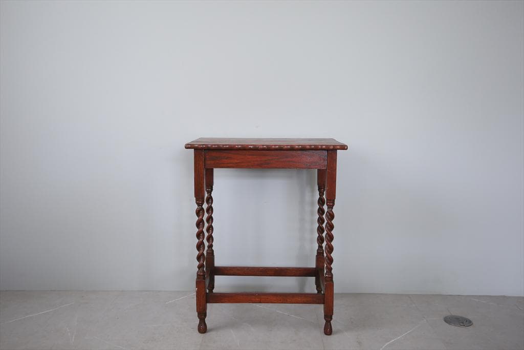 英国アンティーク木製サイドテーブル/オケージョナル机/飾り棚/花台(70-158