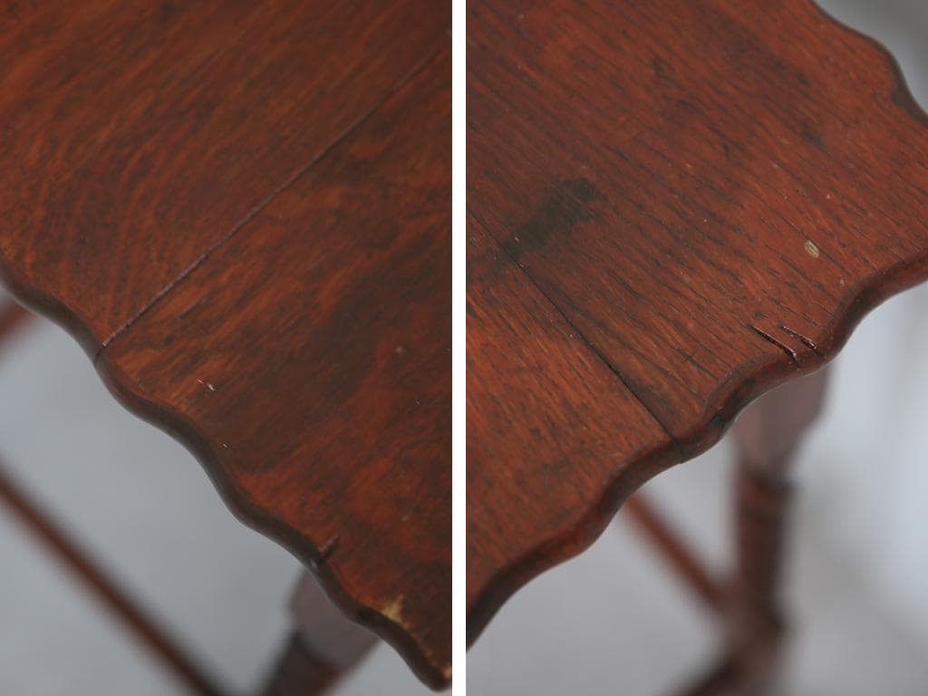 英国アンティーク木製サイドテーブル/オケージョナル机/飾り棚/花台(70-158