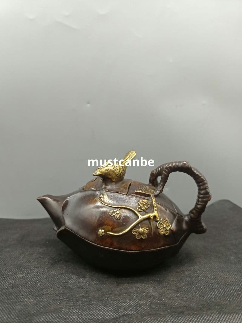銅器 茶壺 樹枝茶壺 水筒 茶道具 煎茶器 工芸品 置物