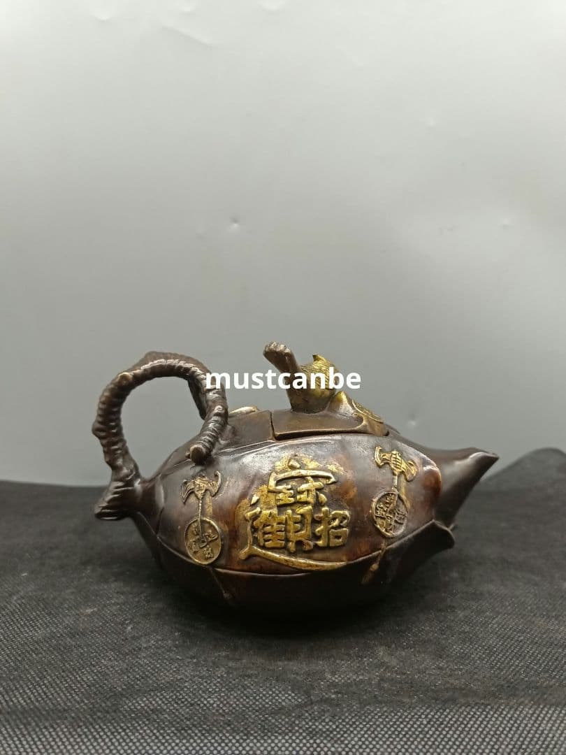 銅器 茶壺 樹枝茶壺 水筒 茶道具 煎茶器 工芸品 置物