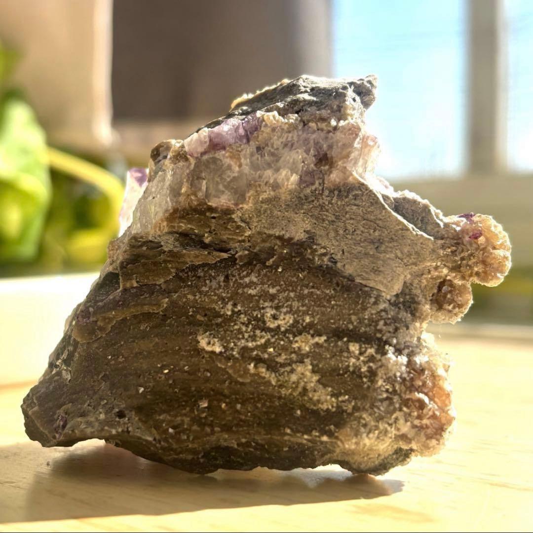 中国　ヤオガンシャン産　ブルー　パープル　フローライト　原石　鉱物標本