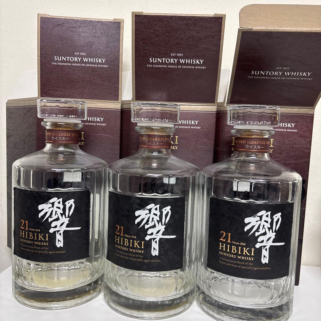 サントリー　ウイスキー　響21年　空瓶空箱　3セット