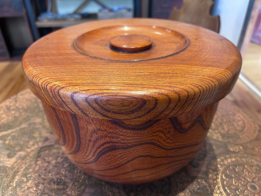 欅 無垢材 くり抜き 茶櫃 大型 木工 民藝