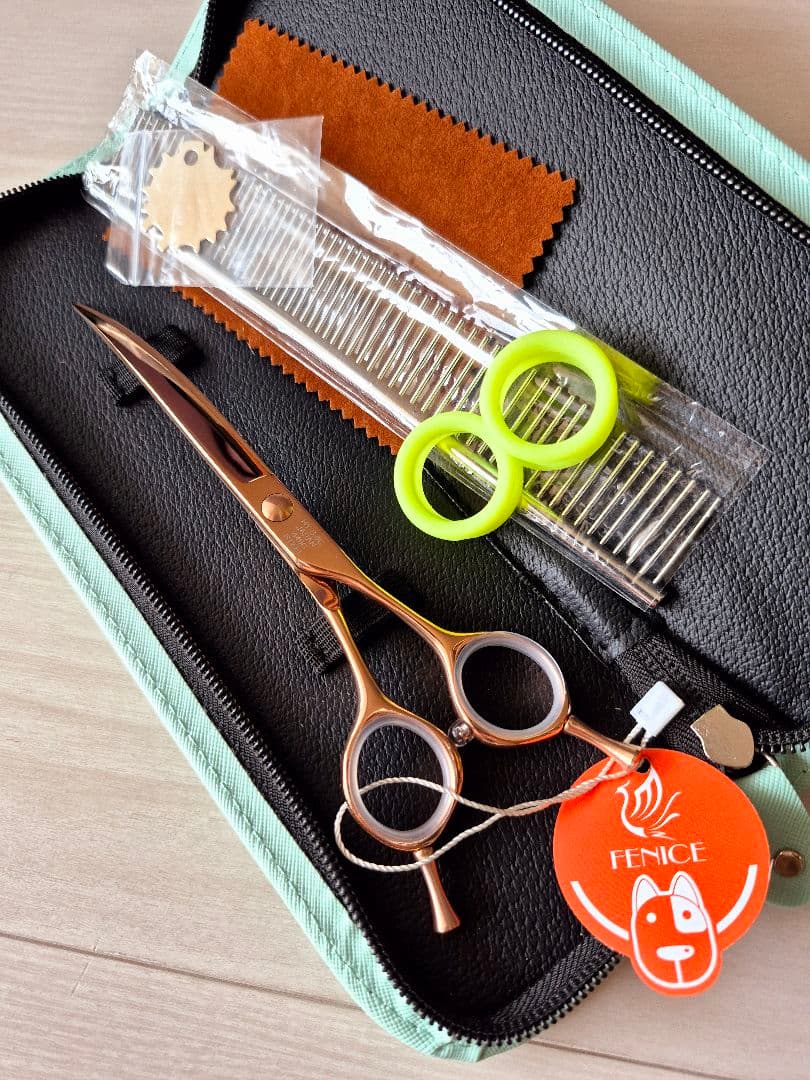 新品★フェニーチェ カーブシザー★ギザ刄 トリミングシザー6.5インチ