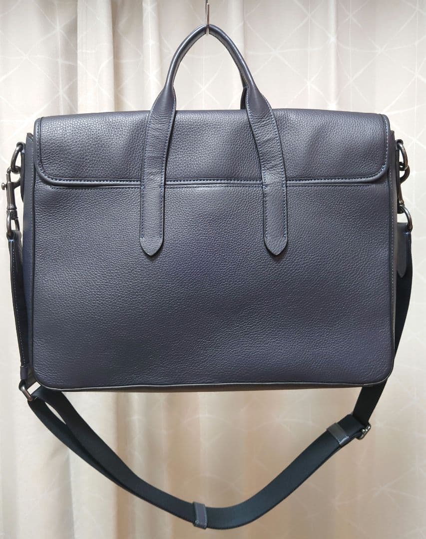 COACH　レザービジネスバッグ　紺