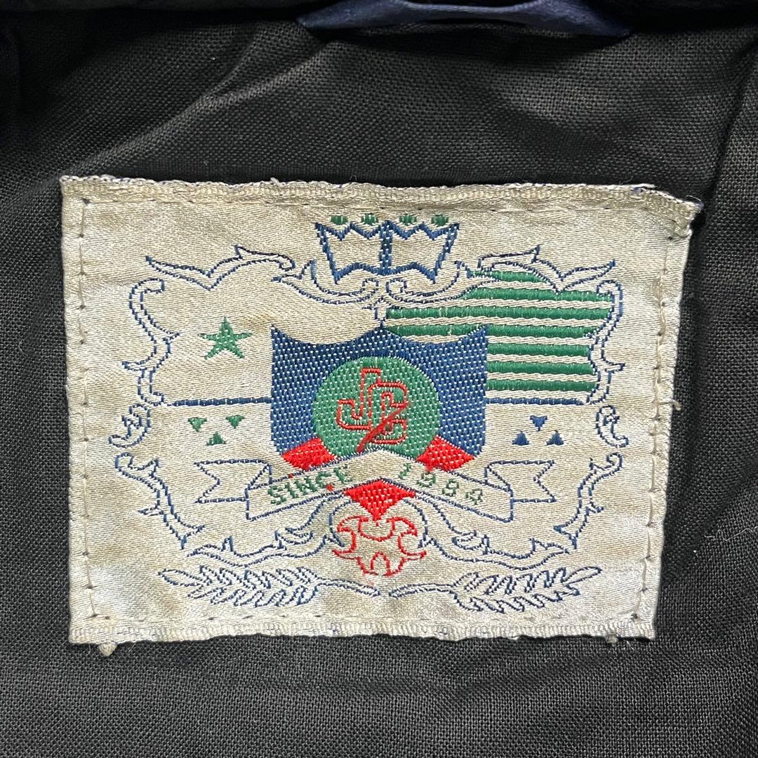 vintage レザーフライトジャケット　牛革　オールレザー　短丈　黒　M