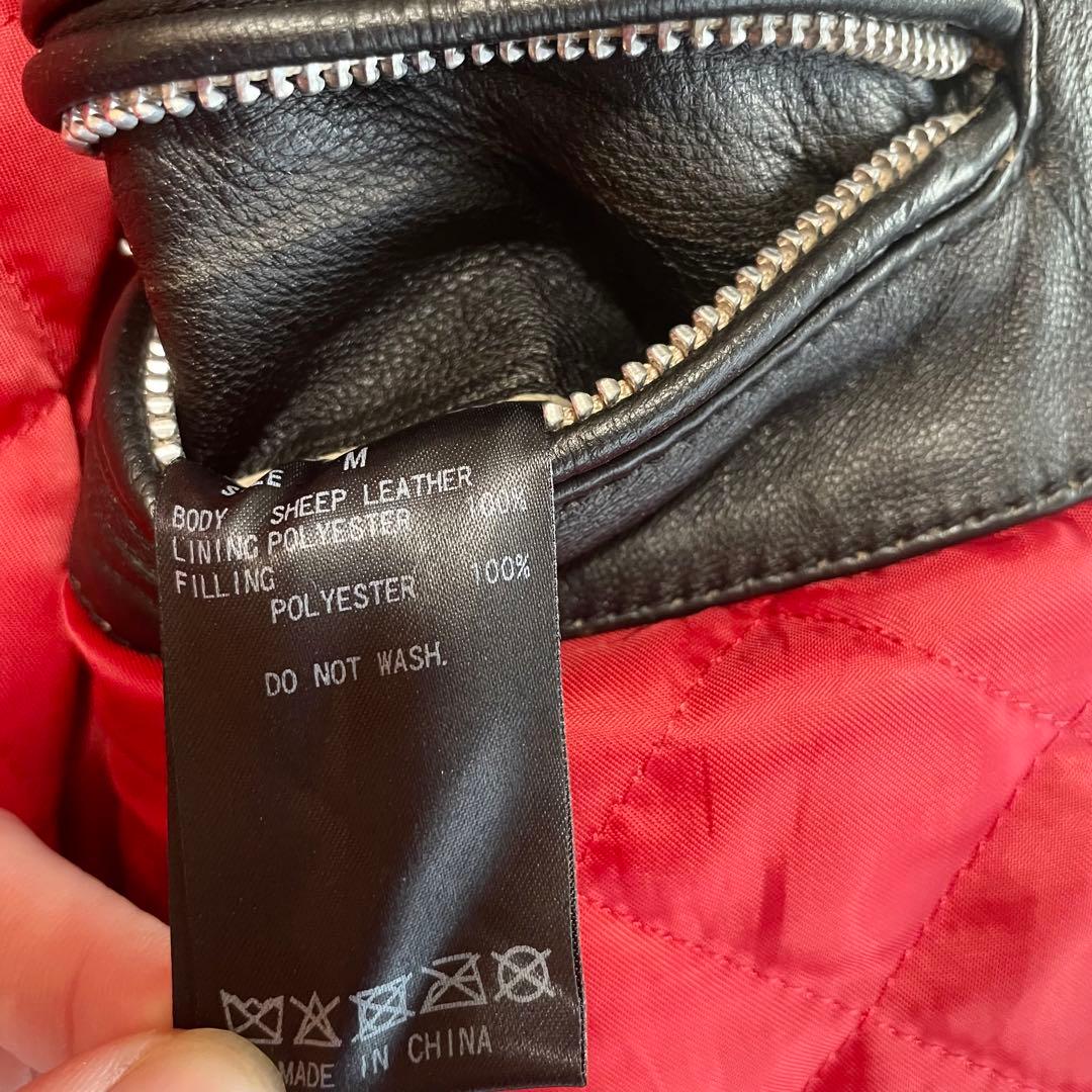 ✨️希少ダメージ加工✨️ナノユニバース　シングルライダース　キルティング　黒