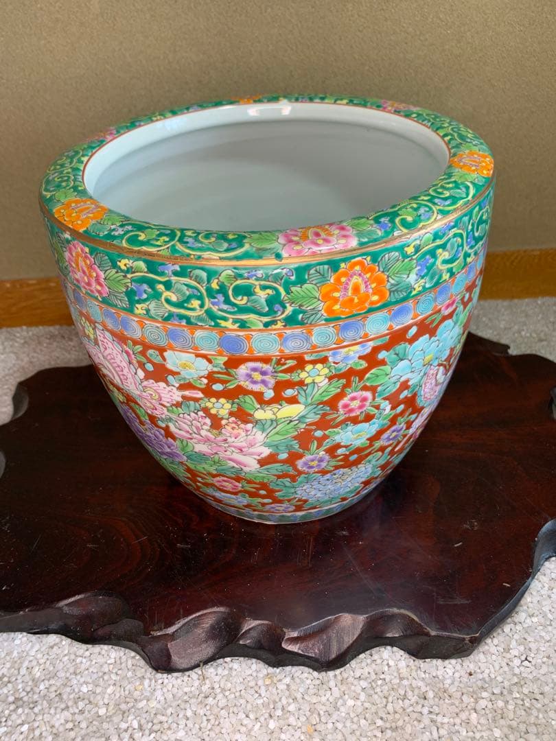 火鉢　嘉山銘　古美術　アンティーク　めだか