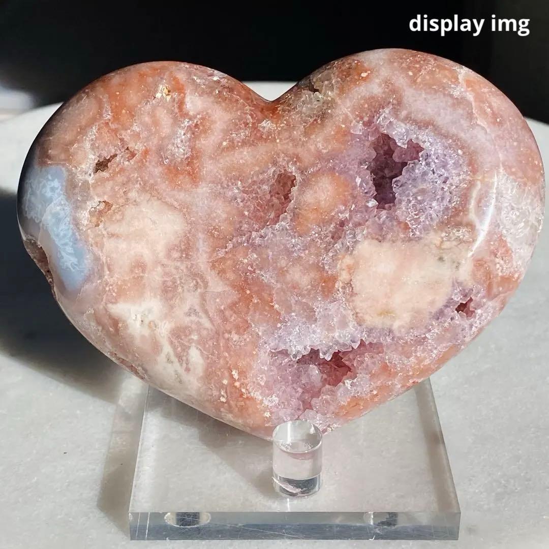 ★特価【 高品質 コレクション級 ピンクアメジスト アルゼンチン産 原石 ハート
