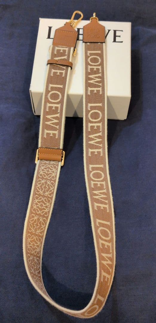 【13日本日迄出品】アナグラムストラップジャガードカーフナチュラル/タンG金具