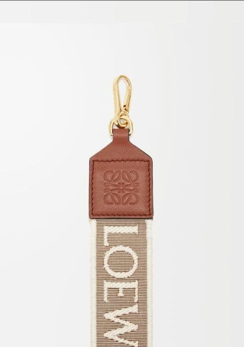 【13日本日迄出品】アナグラムストラップジャガードカーフナチュラル/タンG金具