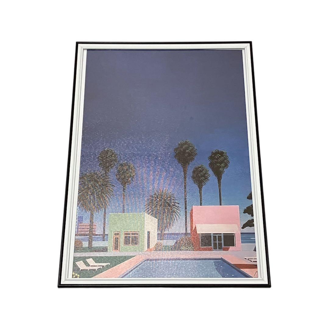 【額縁付き】 永井博（Hiroshi Nagai） A2ポスター プール