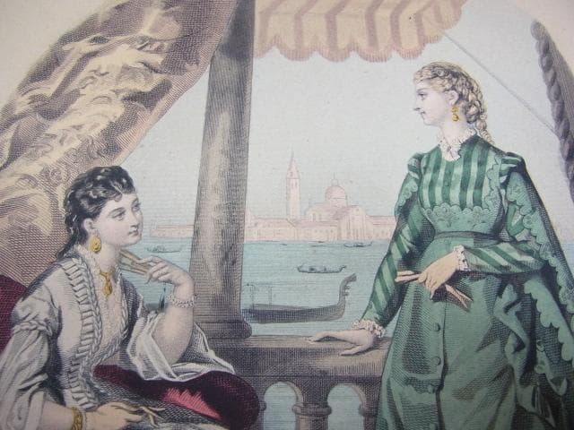 1872年銅版画◆フランス ファッション誌『ラ・モード・イリュストレ』No.51