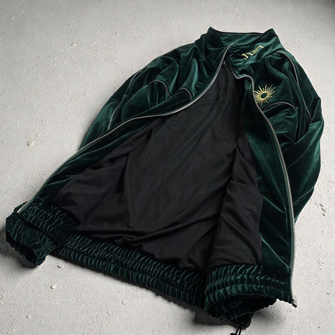 極美品 JTPT 伊藤裕樹 ベロア セットアップ RIZIN L 緑 太陽刺繍