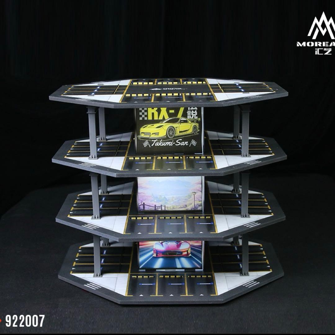 新作 1/64 八角形タワー駐車場 LED照明付き