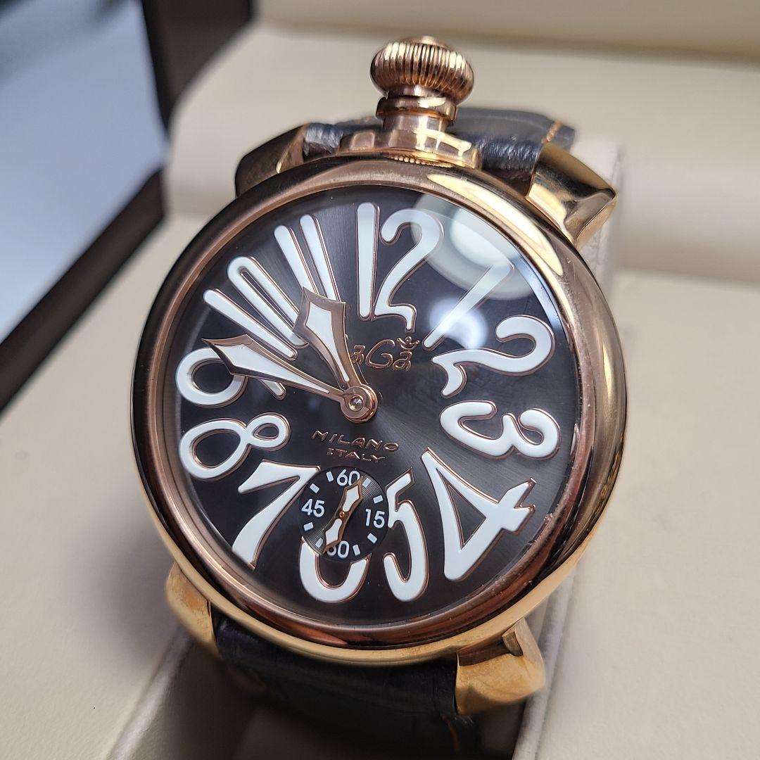 【良品】ガガミラノ　マニュアーレ48MM　純正ベルト　手巻き式　腕時計