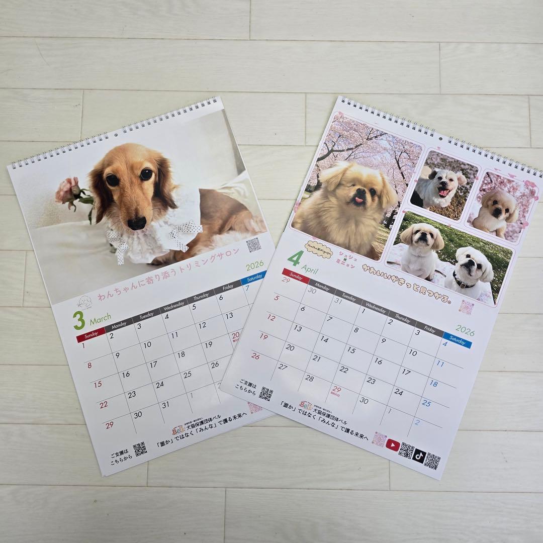 ②『犬』 壁掛けチャリティーカレンダー10枚セット