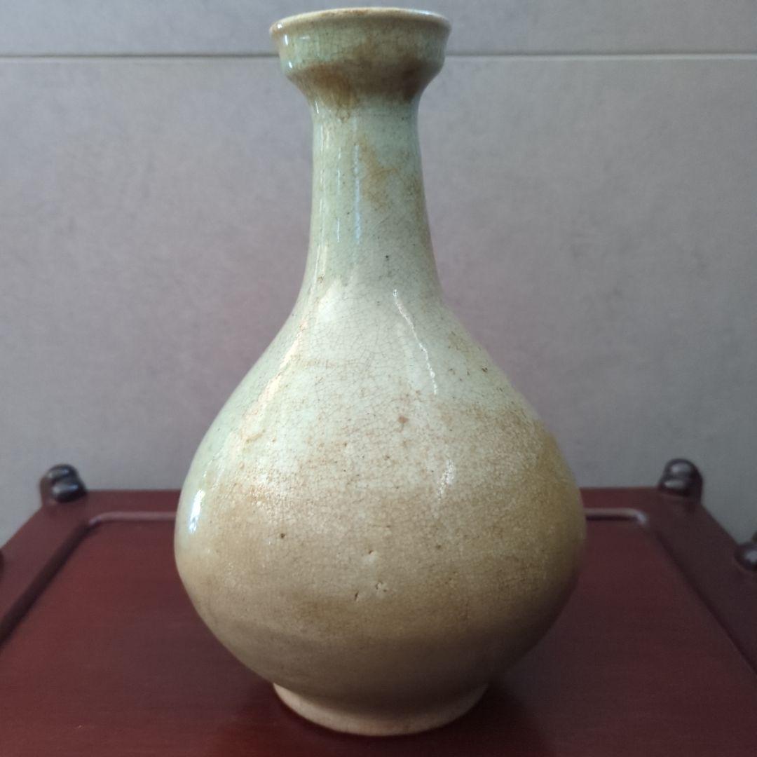 朝鮮古美術　骨董品　古道具　高麗李朝　染付　青磁貫入　大徳利　花瓶　飾り壺