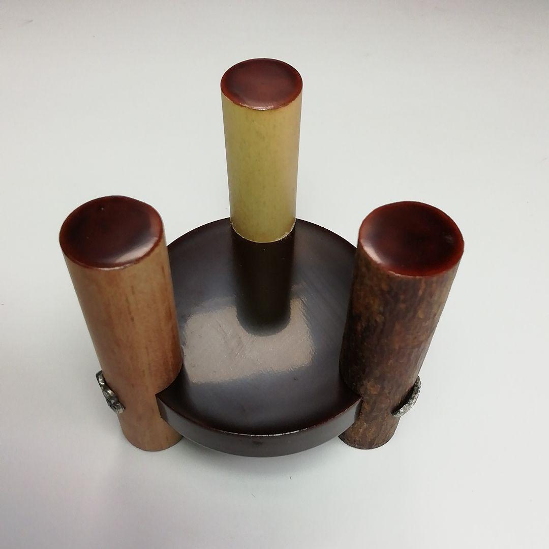 Ｓ３２４　蓋置　『松竹梅』『平安　伊藤表正作』『木製』　共箱　茶道具