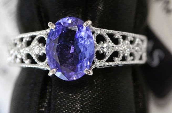 プラチナ900 タンザナイトリング 9.5号