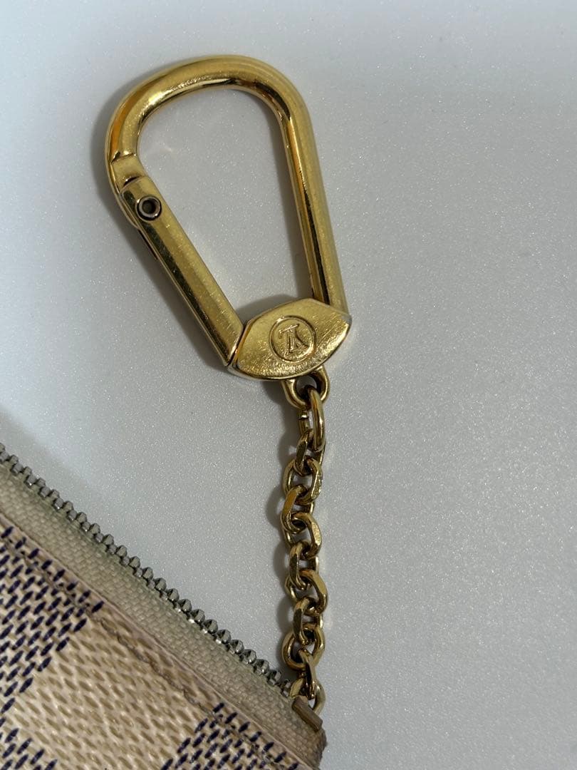 【美品】ルイヴィトン ポシェット クレ ケース ダミエ アズール