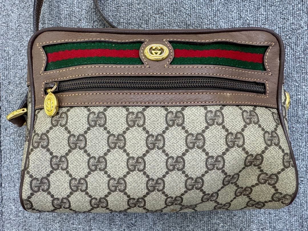 GUCCI グッチ　オールドグッチ シェリーライン　ショルダーバッグ　ブラウン