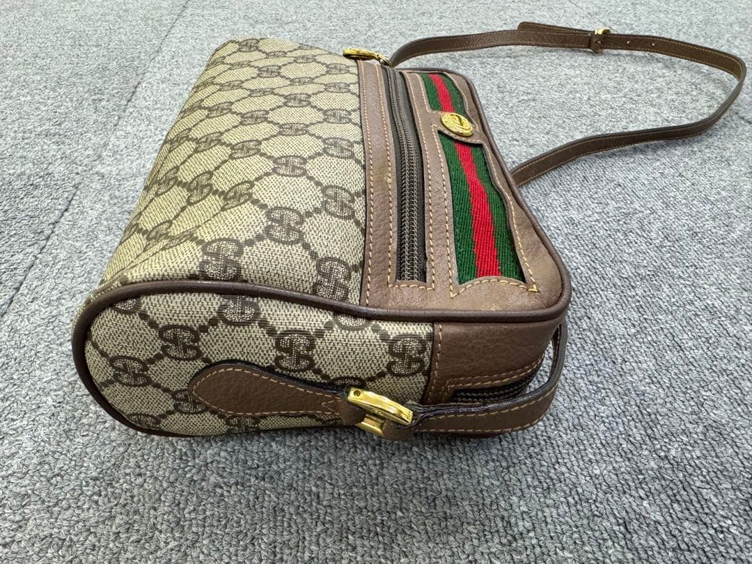 GUCCI グッチ　オールドグッチ シェリーライン　ショルダーバッグ　ブラウン
