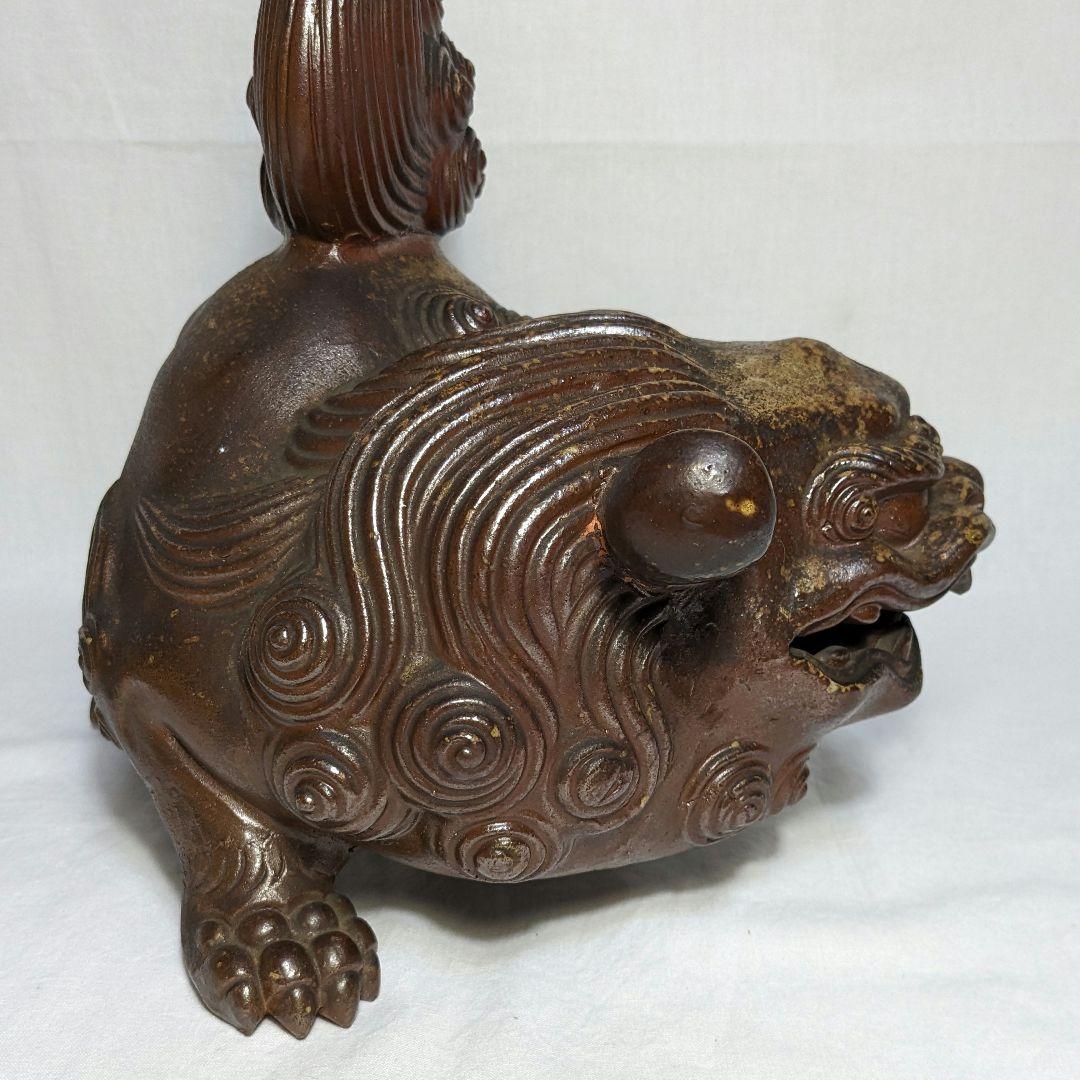 木村長十郎友敬 備前焼 唐獅子置物 細工物 縁起物 工芸品 インテリア 骨董品