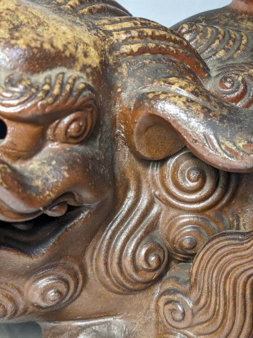 木村長十郎友敬 備前焼 唐獅子置物 細工物 縁起物 工芸品 インテリア 骨董品