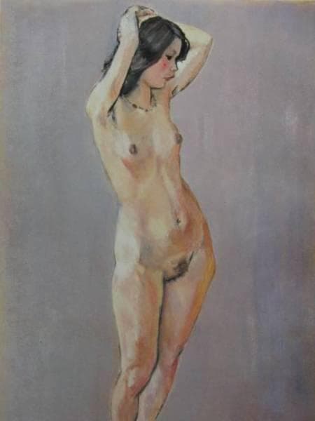 村岡平蔵、「ラフ」、希少な額装用画集より、厳選、新品額装、マット額装付