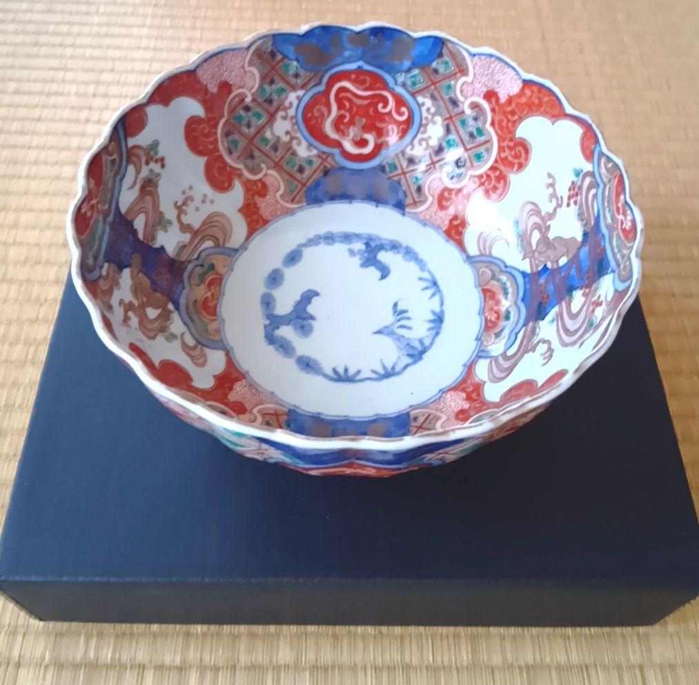②【古伊万里】骨董品 大皿 色絵 鉢 深鉢 伊万里 陶器 有田焼 希少 極美品