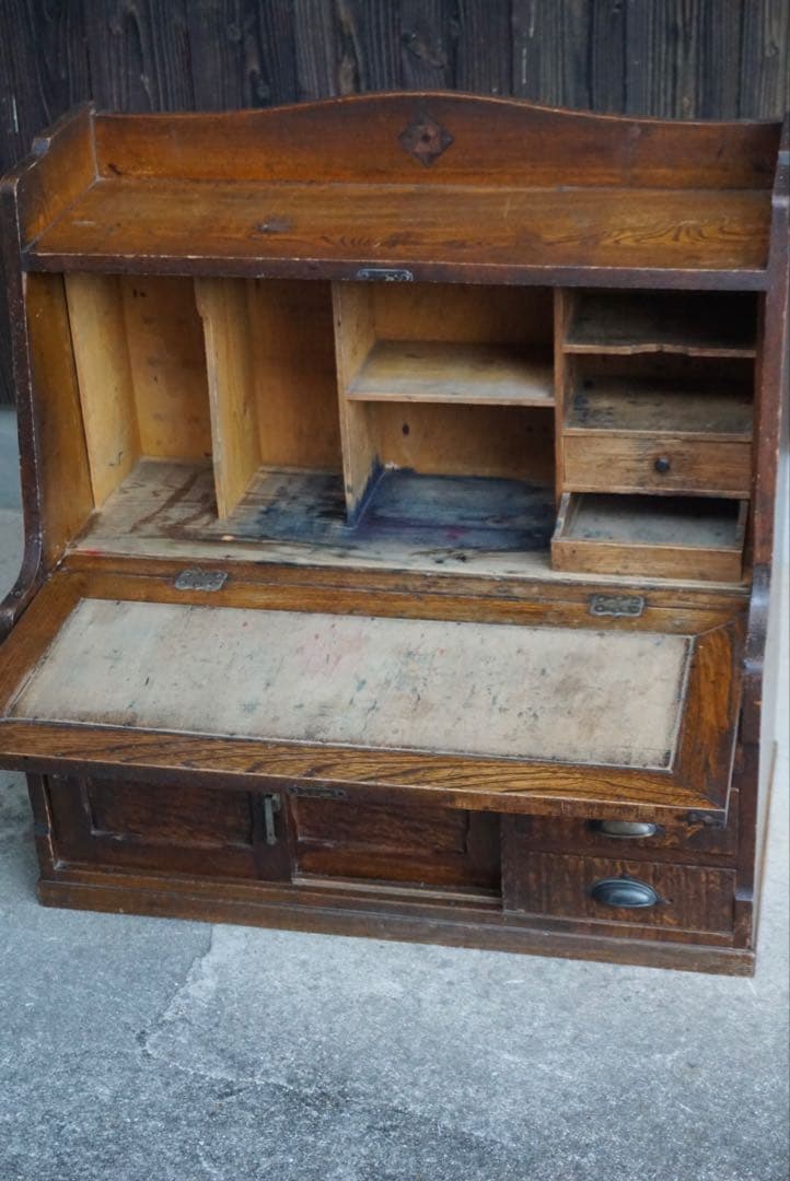 大正時代 ライティングビューロー 収納 デスク